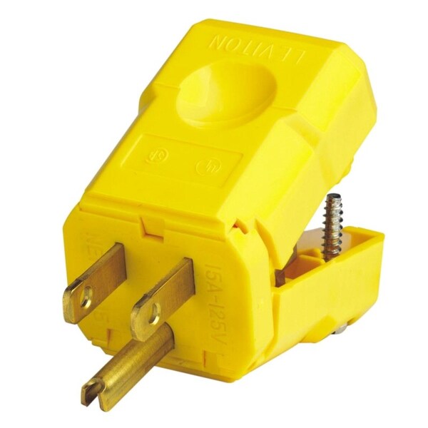 Straight Blade Plug, 5-15P, 125V AC, 2 Pole, Grounded